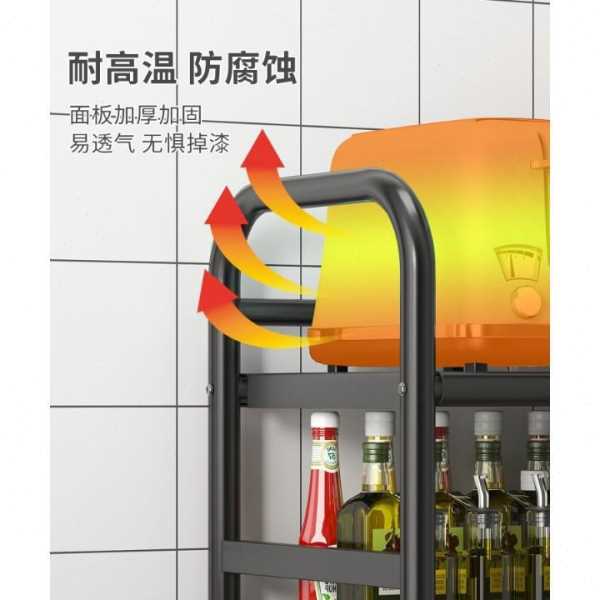 厨房置物架落地多层微波炉锅具家用货架子蔬菜篮小推车收纳储