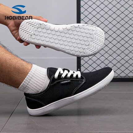 HOBIBEAR4E哈比熊宽楦平步鞋夏季新款网面透气男鞋男士赤足鞋6968
