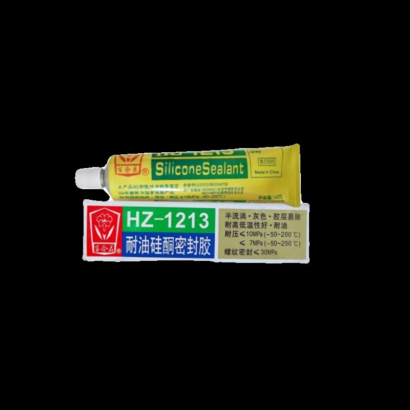无锡百合花牌 耐油硅酮密封胶HZ1213 B维修螺纹密封胶 硅橡胶灰色