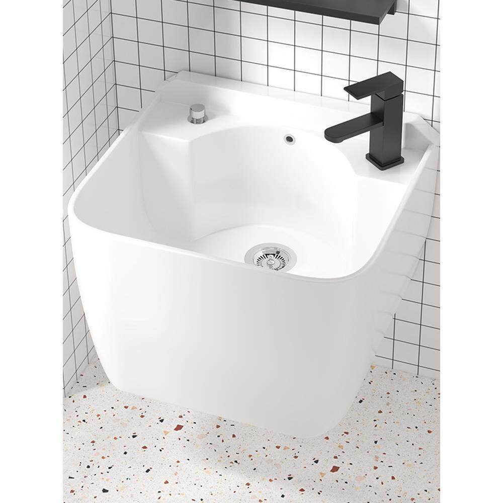 家用壁挂式洗手盆迷你阳台小公寓陶瓷一体化洗手盆浴室简易洗手盆