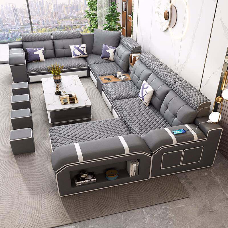 简约现代大小户型可拆洗猫抓布沙发组合转角贵妃客厅免洗布艺沙发