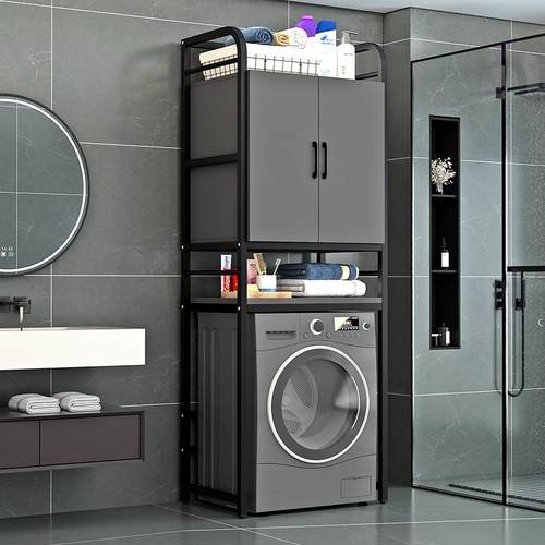 洗衣机置物架滚筒卫生间阳台落地储物柜多功能架子波轮上方收纳柜