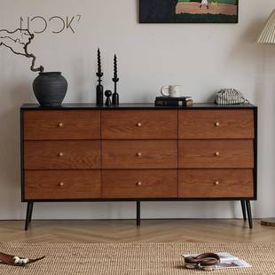 Nook7th 中古风实木九斗柜床尾收纳储物客厅覆古餐边抽屉玄关柜
