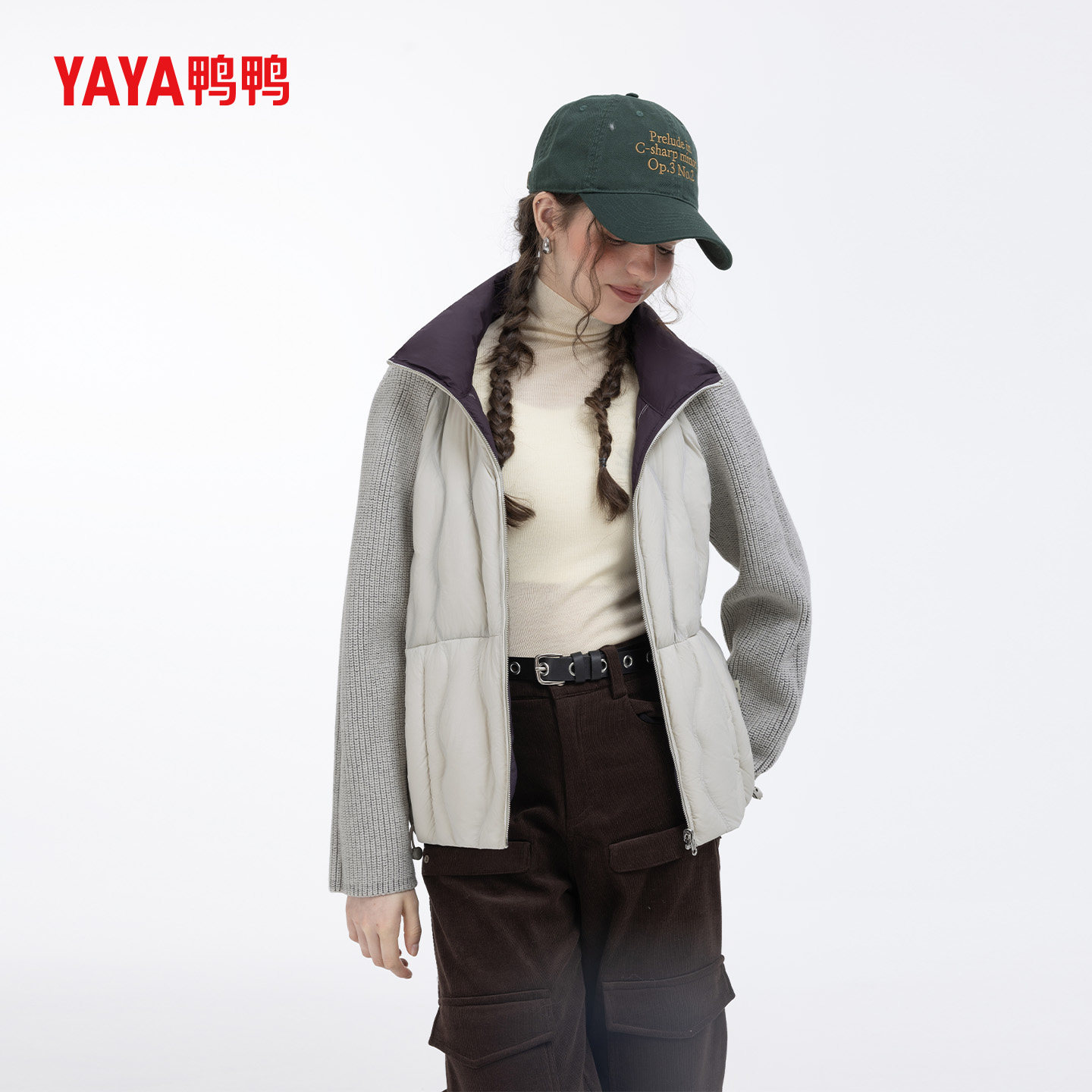 鸭鸭羽绒服女短款轻薄双面穿外套
