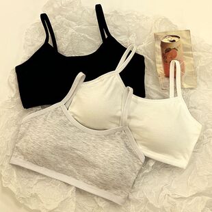 12-18岁内衣女文胸发育期纯棉初中生高中学生运动抹胸吊带背心薄