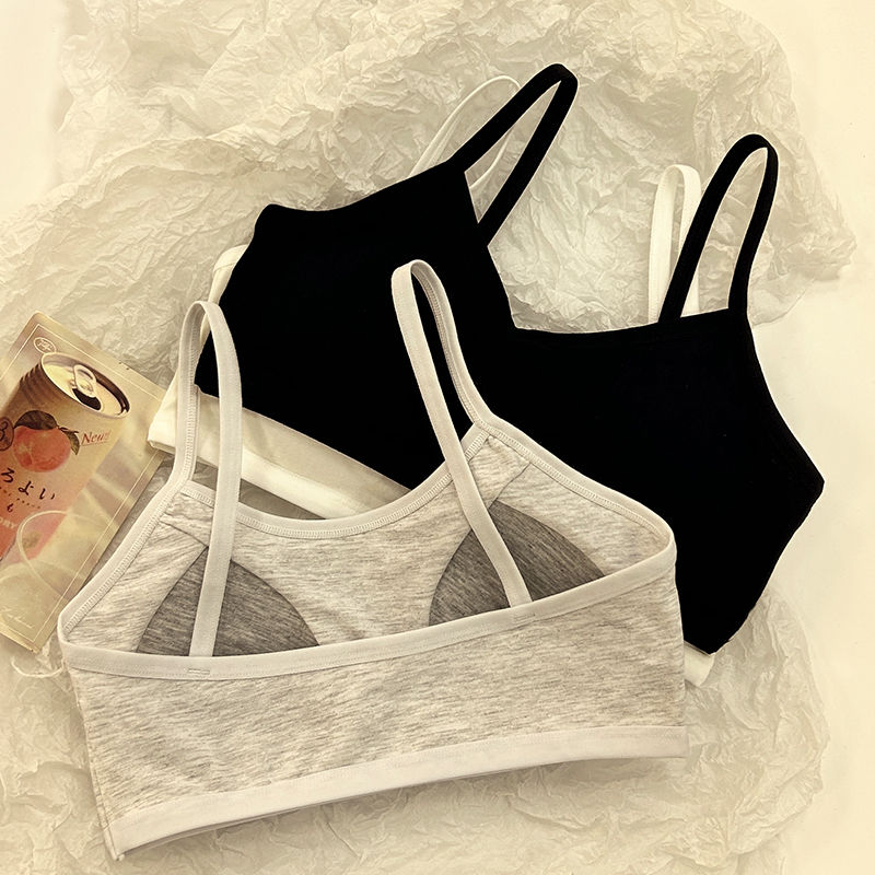 安心猫12-18岁内衣女文胸发育期纯棉初中生高中学生抹胸吊带背心