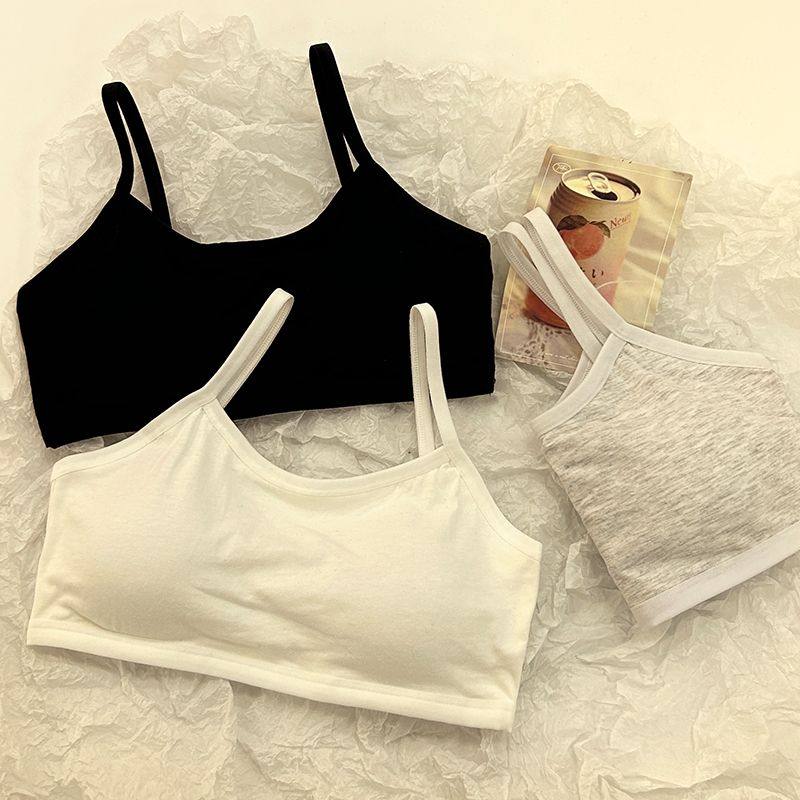 安心猫12-18岁内衣女文胸发育期纯棉初中生高中学生抹胸吊带背心