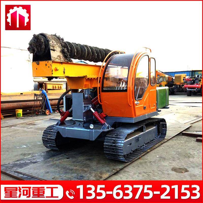 光伏履带螺旋打桩机太阳能光伏液压电动引孔打桩机履带式电打桩机