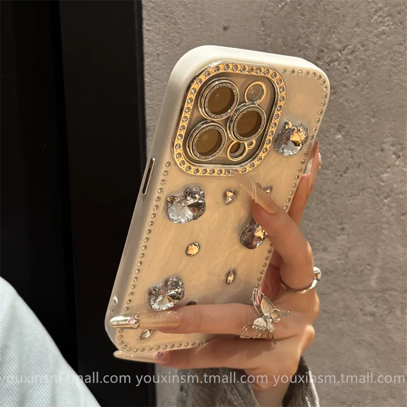 ins超好看双面镶钻kitty猫适用iPhone16promax苹果15手机壳14新款17网红12高级13女2025爆款Pro防摔ProMax套