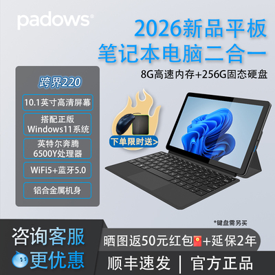 【2026新品】padows 中柏跨界220 win11平板电脑二合一windows系统笔记本10.1英寸V10Plus商务办公轻薄电脑