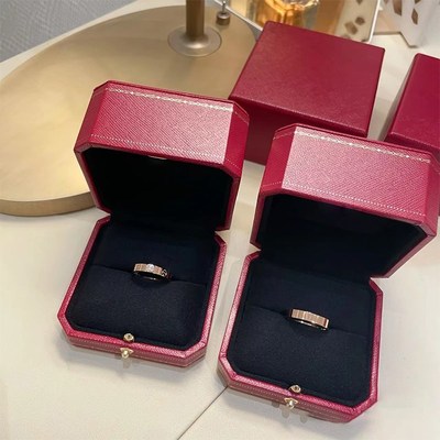 红色对戒盒求婚订婚结婚戒指盒首饰盒复古欧式饰品收纳盒子