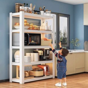 厨房置物架落地多层家用微波炉烤箱锅架多功能收纳架货架橱柜架子