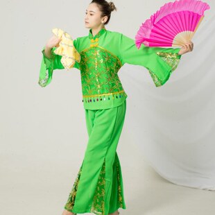 东北大秧歌演出套装舞蹈服装女装民族舞台表演服饰秧歌练功演出服