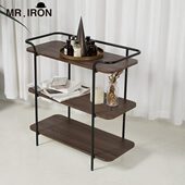 北欧简约三层置物架家用移动手推车备餐柜红酒架餐车小推车玄关架