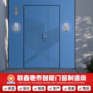 静音户门 甲级防盗门锌合金智能指纹进户门隔音安全家用入户门轴式