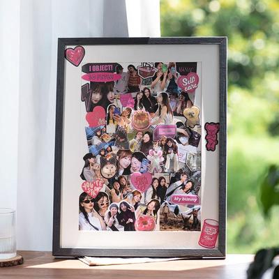 时几初实木相框照片定制diy情侣礼物生日礼品周年纪念手工涂鸦