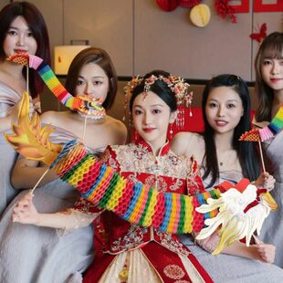 2024新年过年纸龙年春节元旦家用非遗国潮蜂窝舞龙舞狮灯笼装饰礼