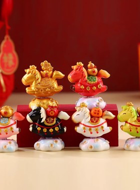 2026马年吉祥物摆件马上有钱本命年礼物公仔新年创意生肖小马装饰