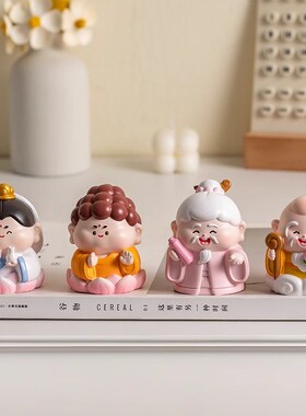 小摆件各路神仙招财好运办公桌面开业大吉装饰乔迁新居礼物