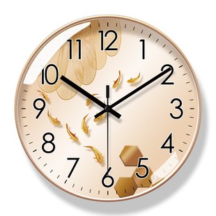 家用时钟 挂墙钟艺术时尚 石英钟6452挂钟福字钟表装 饰客厅简约中式