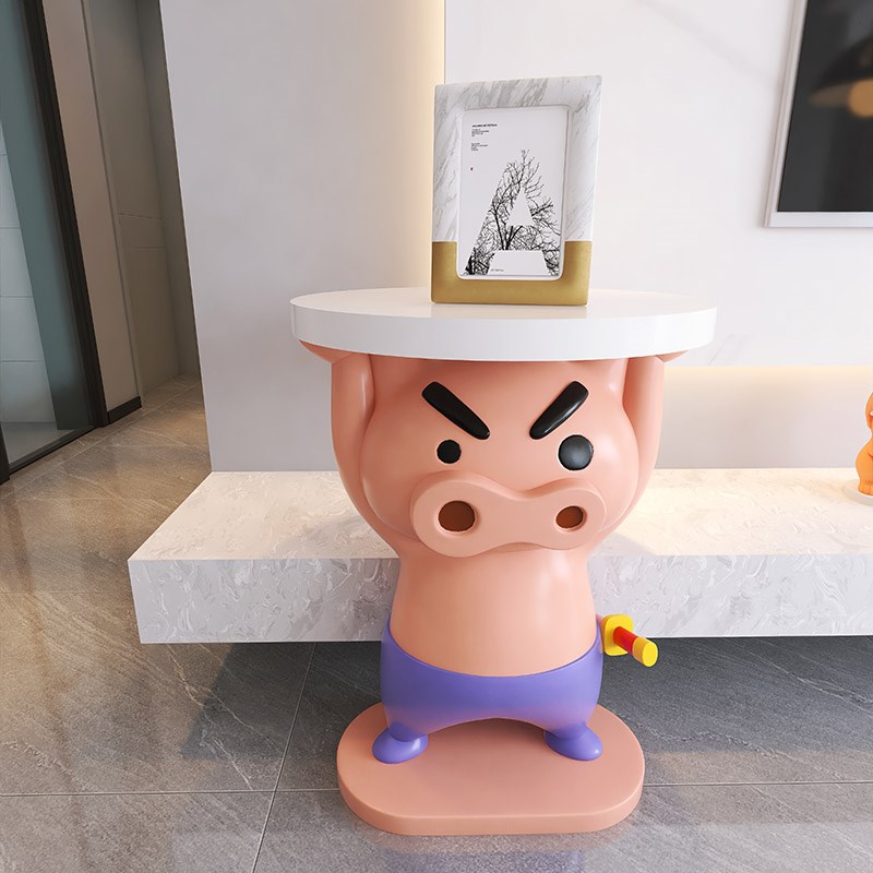 2024新款创意卡通肥嘟嘟左卫门客厅沙发边几可移动小户型床头柜子