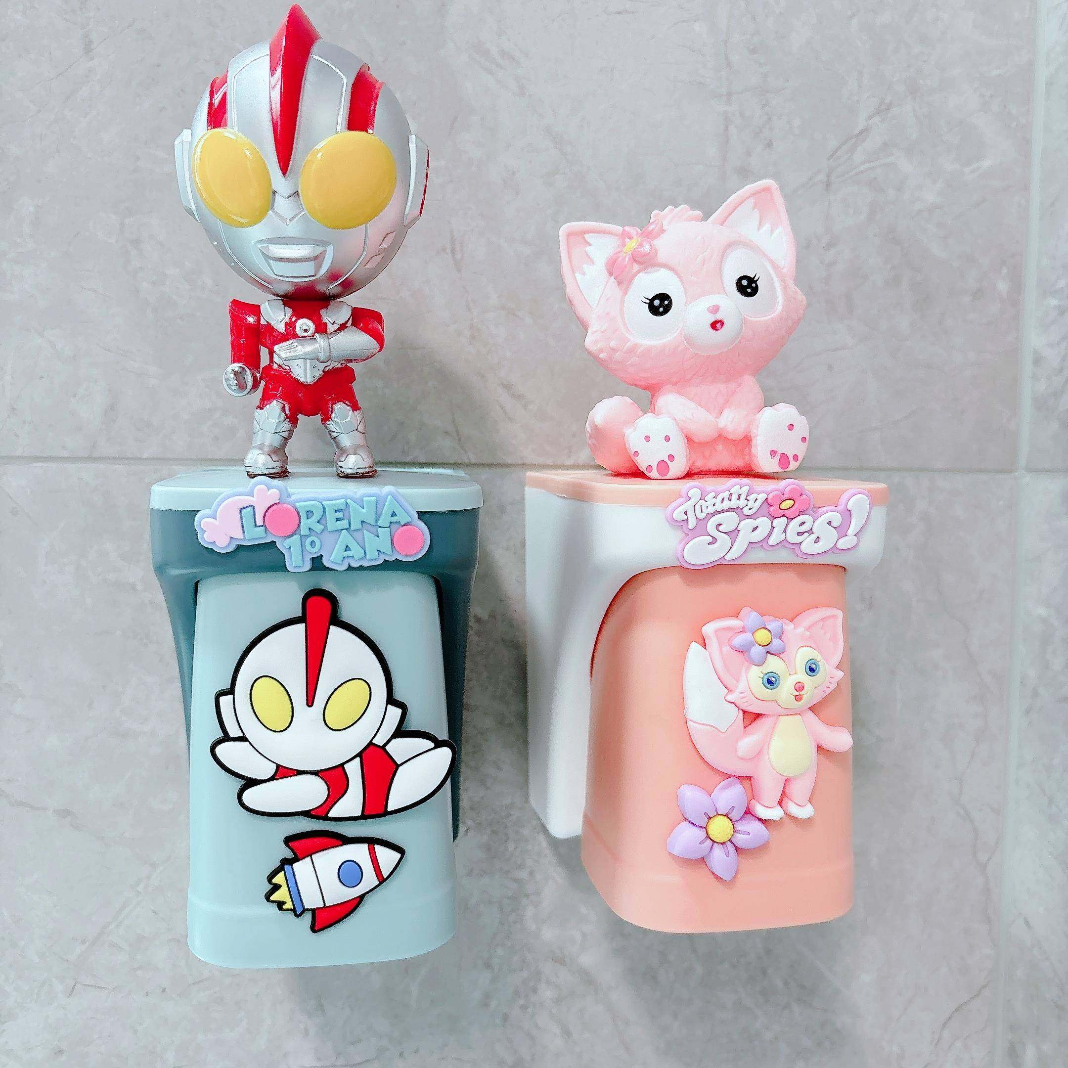 儿童磁吸漱口杯刷牙杯子女孩宝宝牙刷置物架免打孔壁挂式男孩牙缸