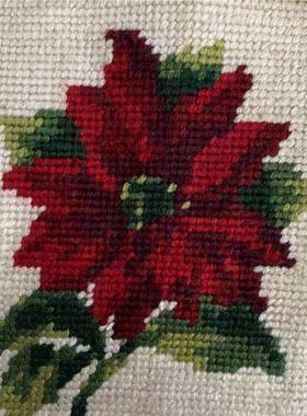 M331 绒绣10目绣片一品红 15×18cm 两片