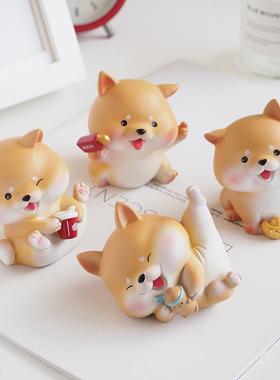 可爱柴犬车饰柯基小狗狗摆件桌面车载装饰品工位治愈情绪稳定神器