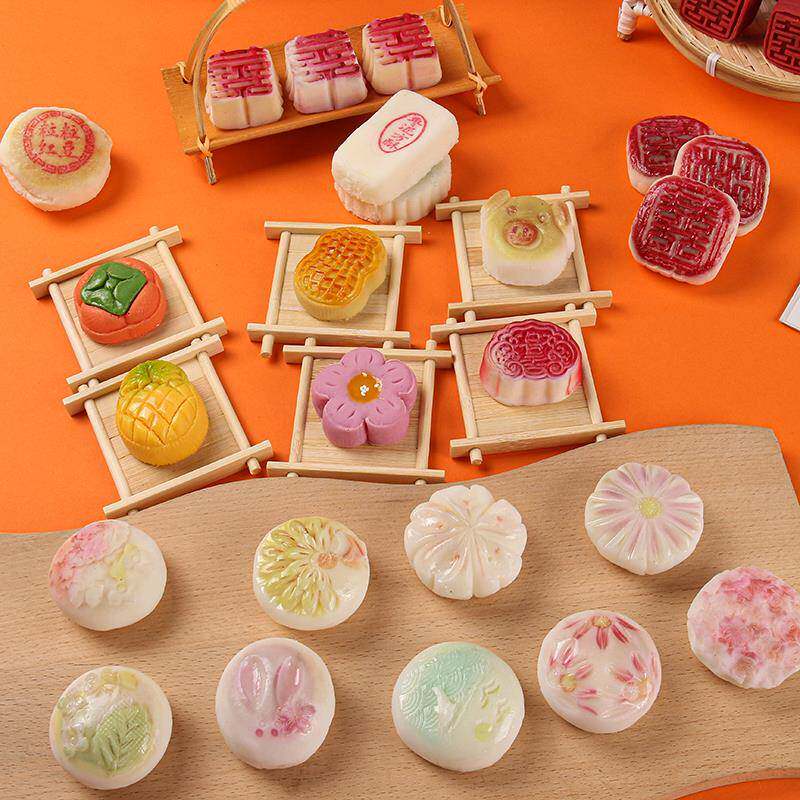 仿真饼烧饼新中式传统糕点礼饼婚庆摆设装饰橱窗展示拍摄道具模型