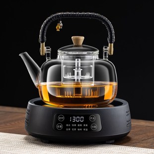 玻璃烧茶壶电热蒸煮茶器一体泡茶家用电陶炉Y养生茶具套 2024新款