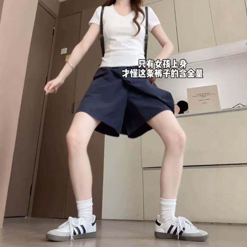 冰丝速干裙裤2026夏季薄款高腰显瘦大码宽松防走光休闲半身裙短裤