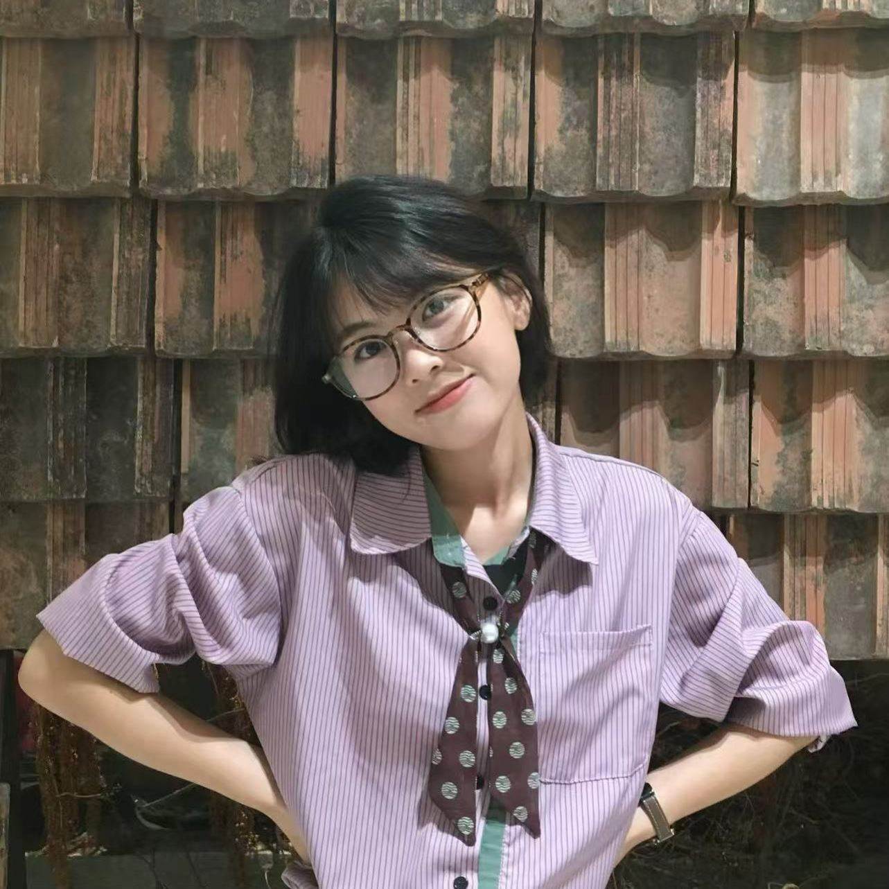 韩系复古紫色条纹翻领衬衫女设计感小众绿色拼接百搭好看