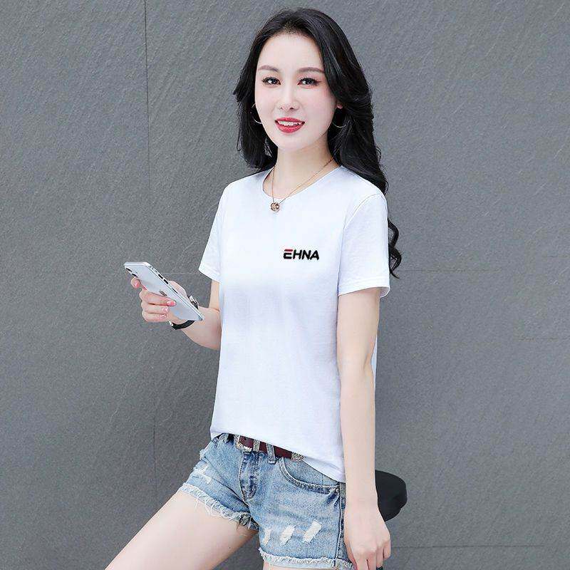 灰色短袖t恤女2026夏修身短款t桖打底衫百搭休闲体桖棉圆领上衣