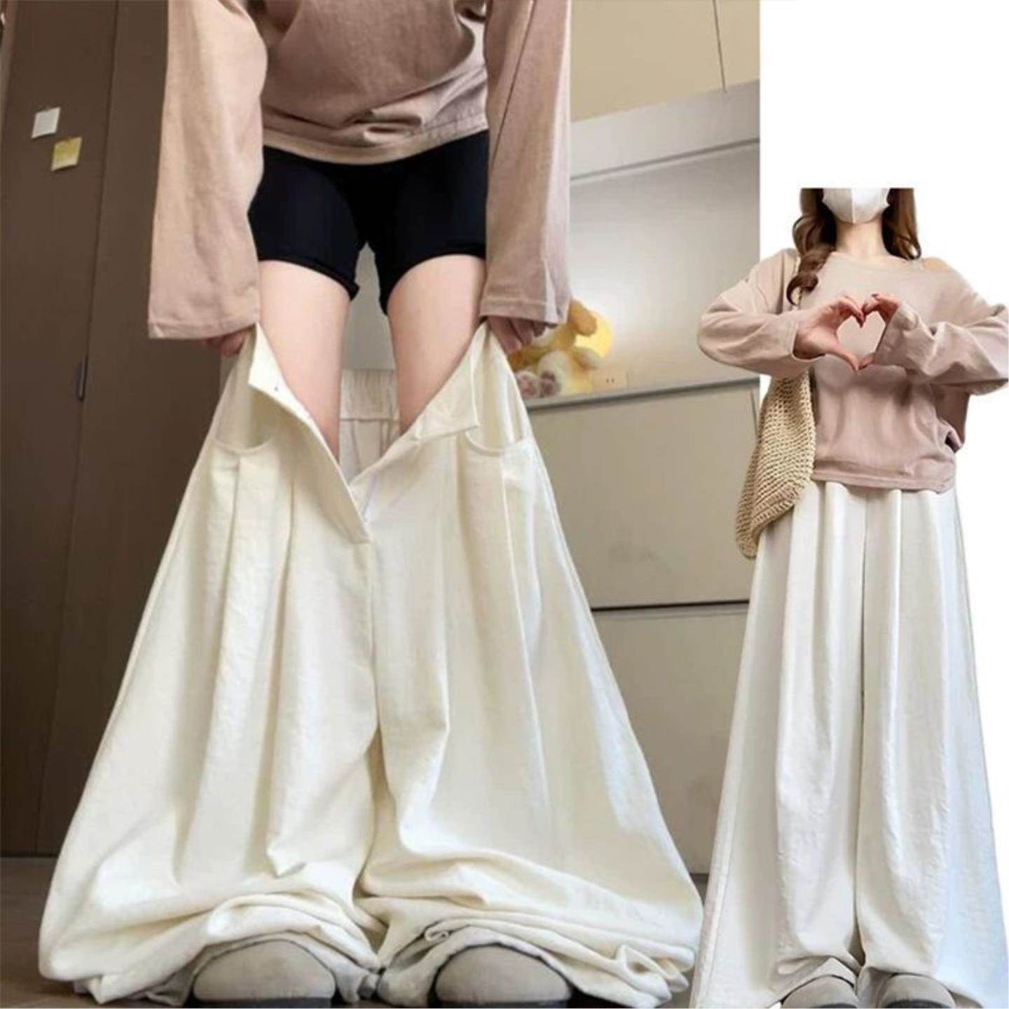 奶芙西装裤子女2026秋季新款百搭高腰宽松显瘦高级感休闲阔腿裤女
