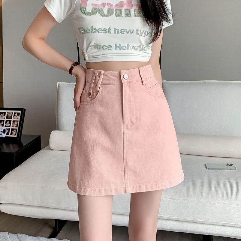 复古牛仔半身裙女2026新款裙子高腰显瘦裙裤包臀裙韩版字短裙夏