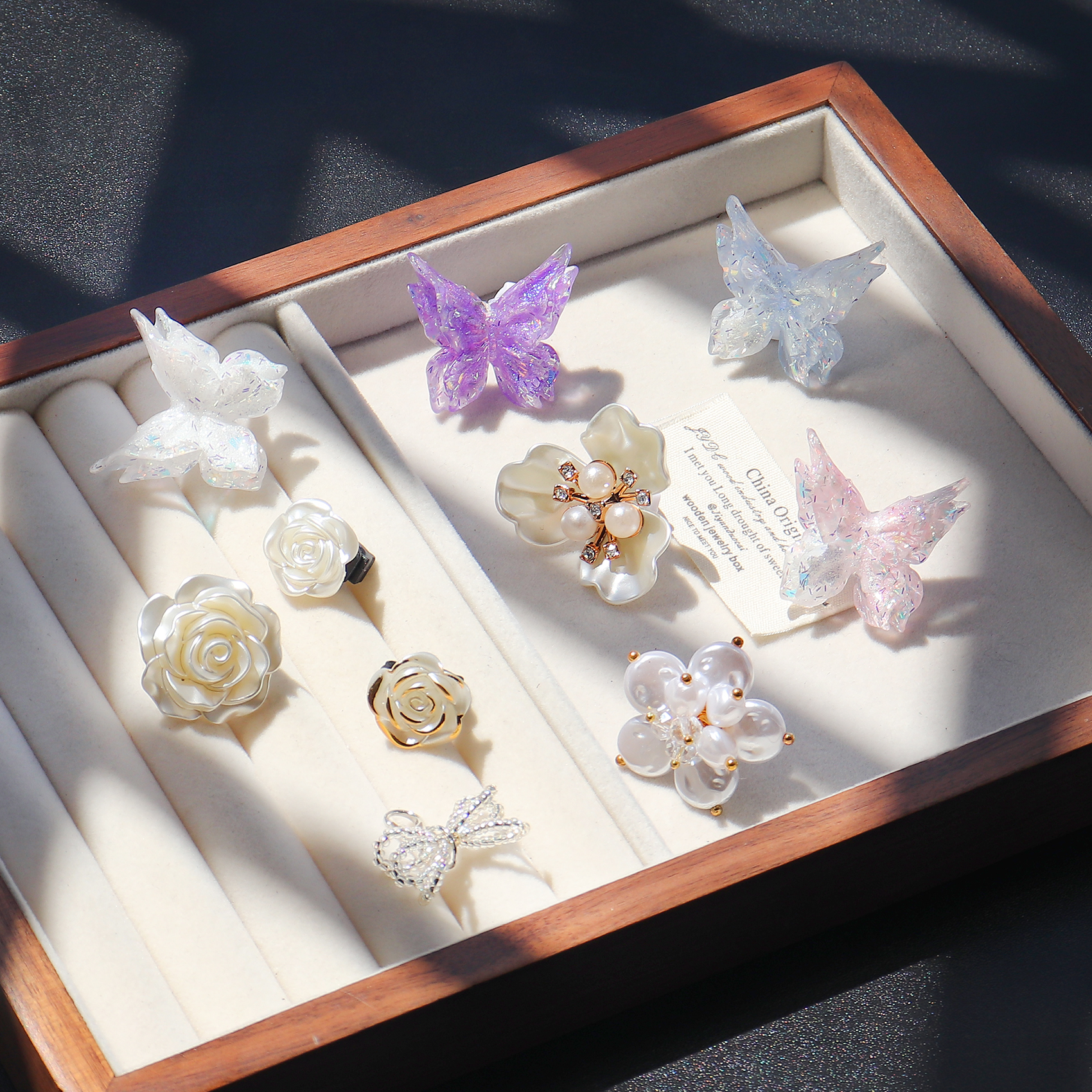 珍珠蝴蝶德训鞋装饰扣鞋花鞋带扣