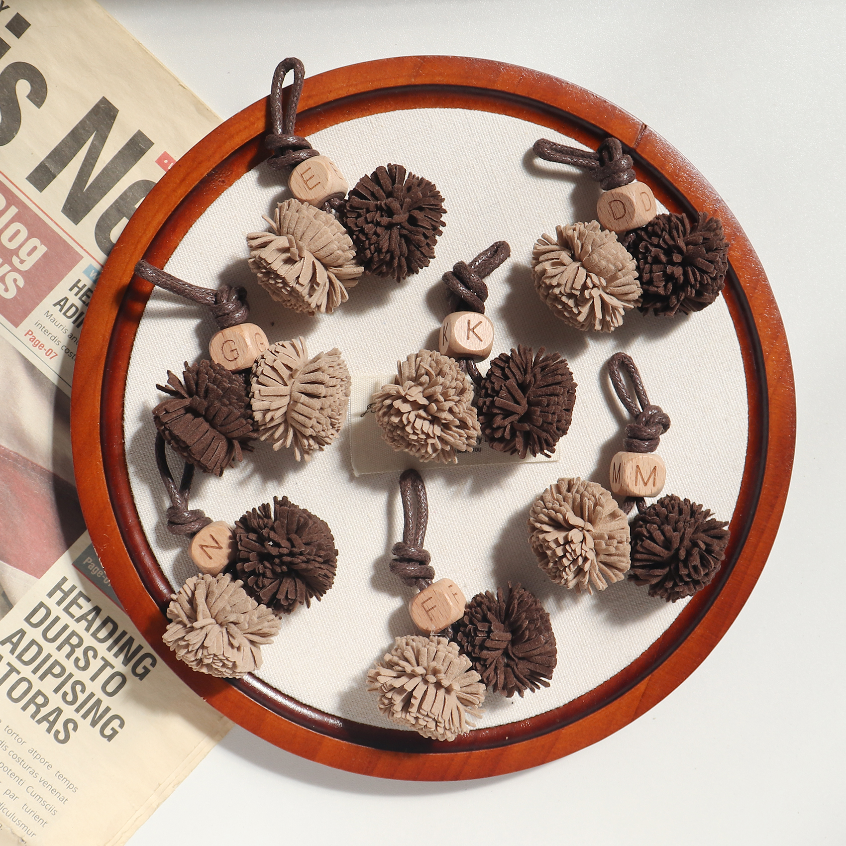 流苏花球木珠鞋花挂饰胸花鞋带扣