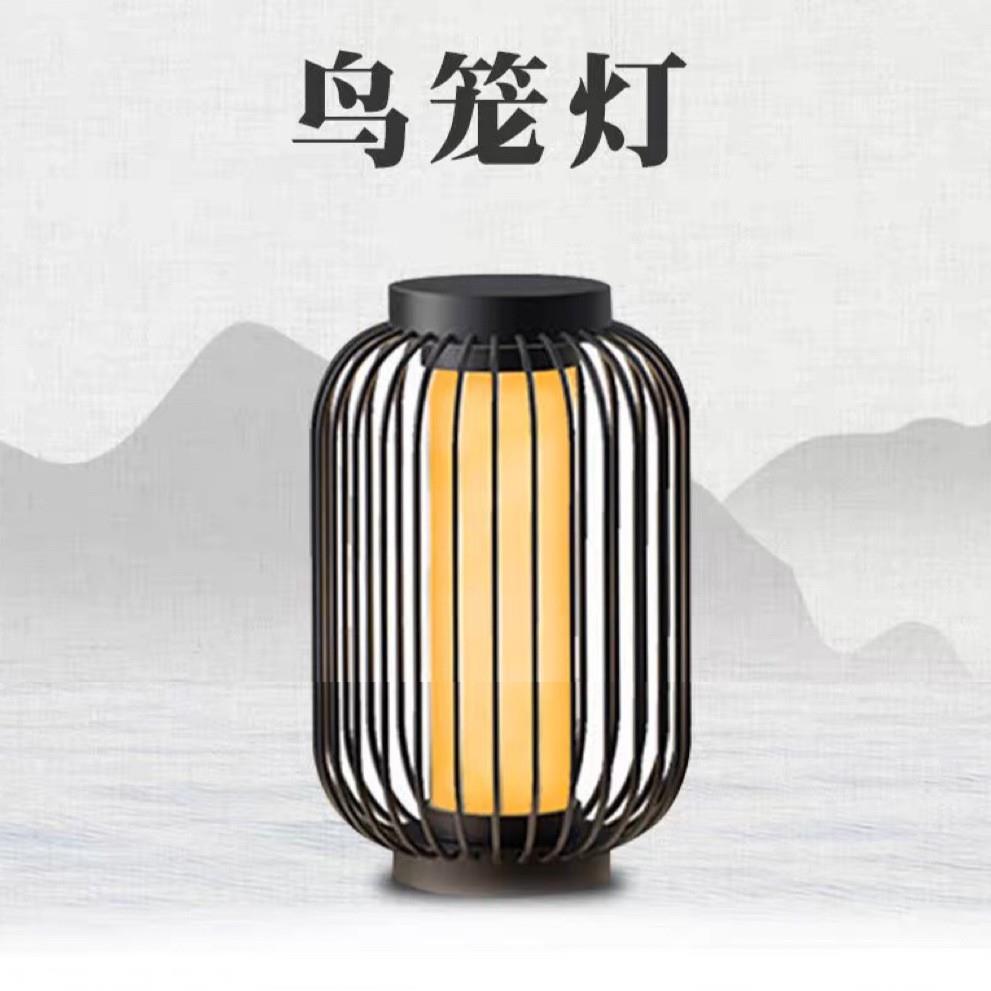 新中式太阳能鸟笼草坪灯庭院景观灯户外落地灯别墅装饰灯民宿灯笼