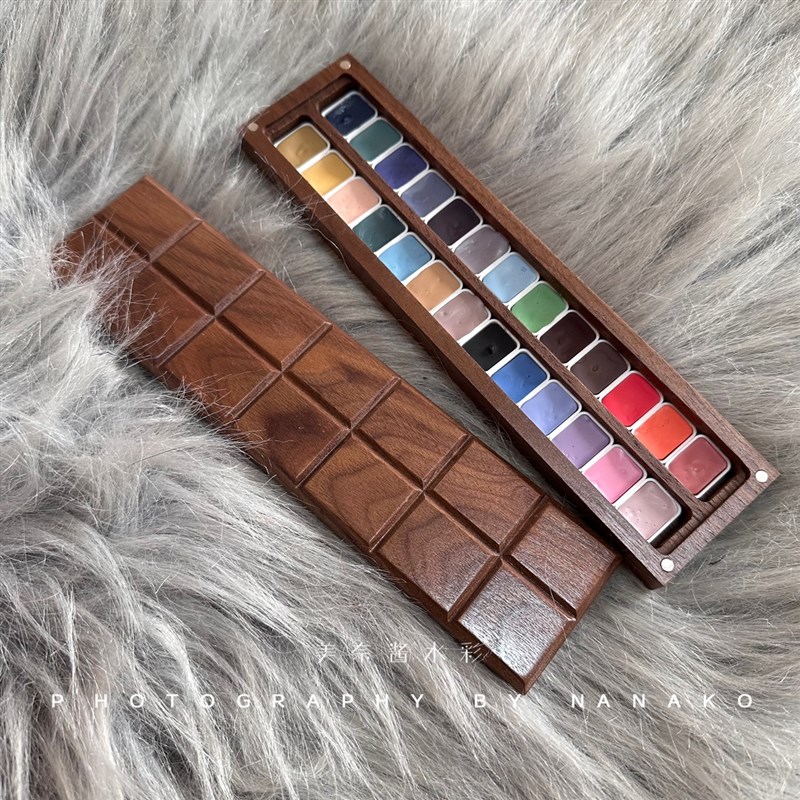 视爵高级灰定制木盒装r 美甲水彩彩绘低饱和度水彩颜料分装