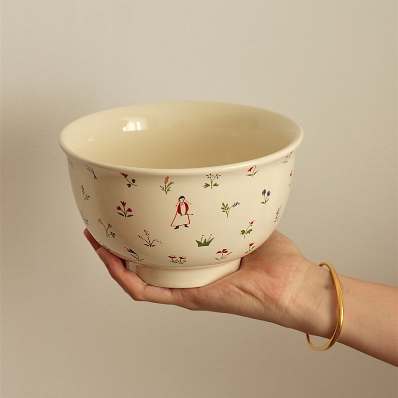 胡桃集市1e500ml大容量面碗高脚汤碗螺蛳粉碗陶瓷碗日式小清新大
