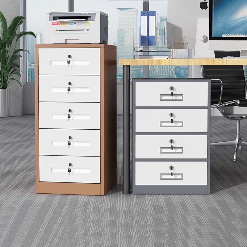 活动矮柜文e件柜办公室木纹色带锁采购小柜子移动收纳抽屉桌下储
