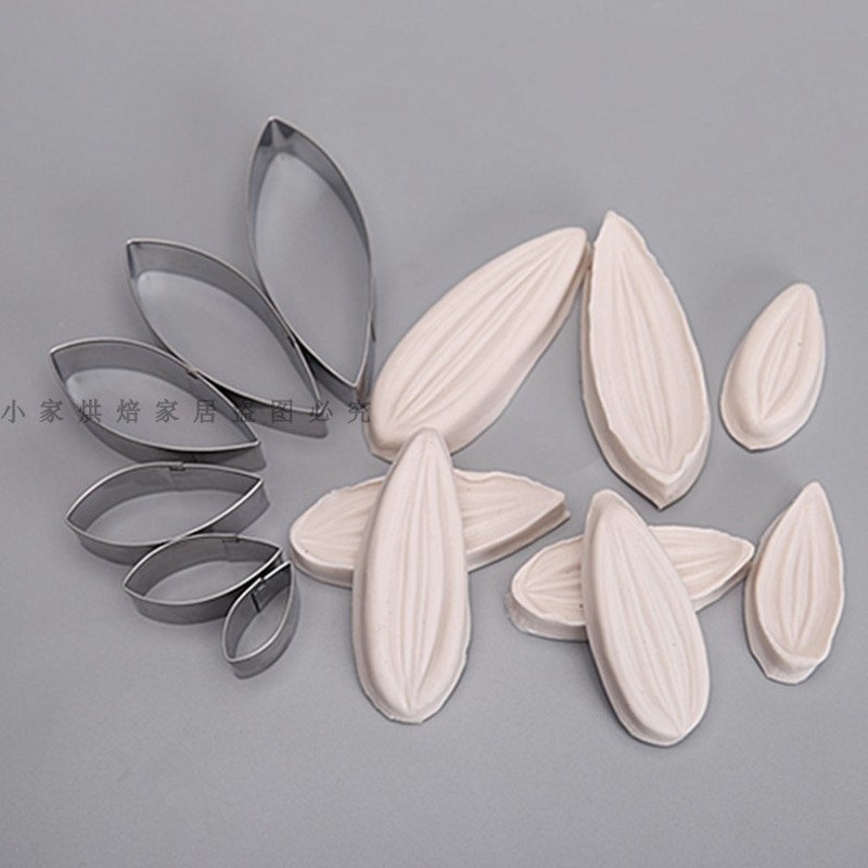 大丽花翻糖模具 花q瓣切模 花瓣硅胶纹理纹路模 印花模具