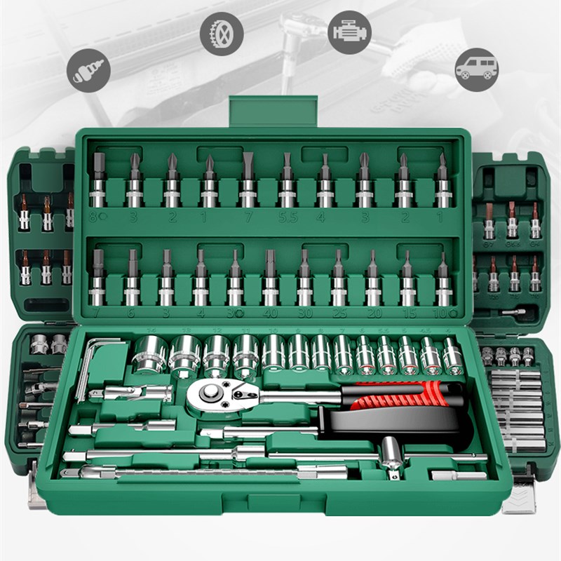 绿林小飞套筒套装l组合汽修修车工具套装棘轮套筒扳手组合套装整