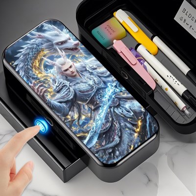 哪吒敖丙魔童敖光敖润指纹密码文具盒智能解锁大容量铅笔盒小学生