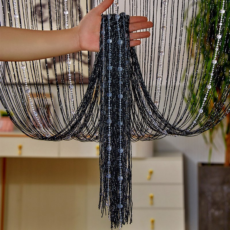 水晶珠加密线帘卧室隔断帘结婚门帘珠帘客厅流苏帘酒店玄关装饰帘
