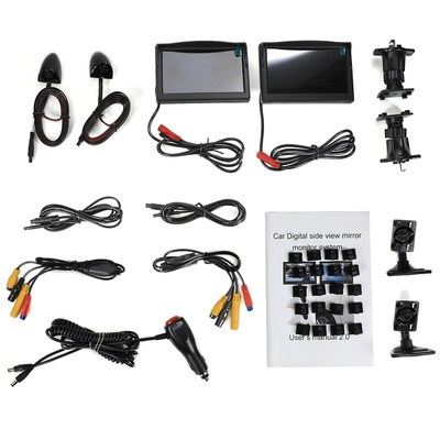 汽车电子后视镜左右盲区AHD高清5寸显示屏侧视R盲区辅助倒车摄像
