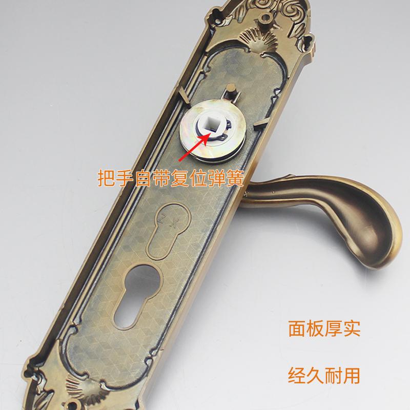 孔距225欧式h黄古铜配85锁体门锁大木门别墅门锁可配老款8540锁体