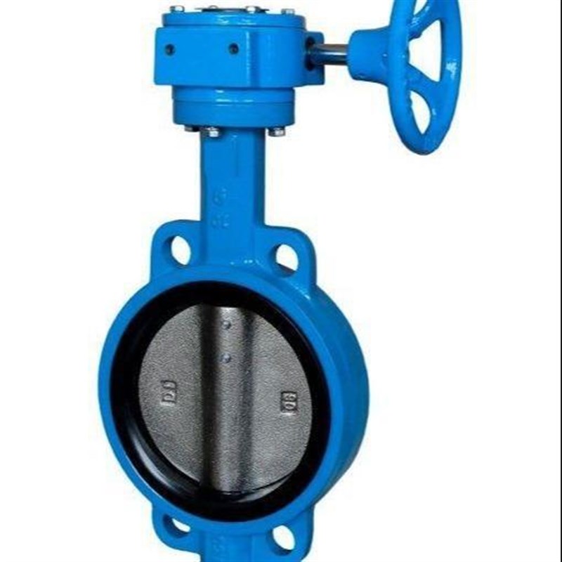 手动蜗轮手柄球墨铸铁对夹软密封蝶阀D371X-10Q DN100 150 200 30