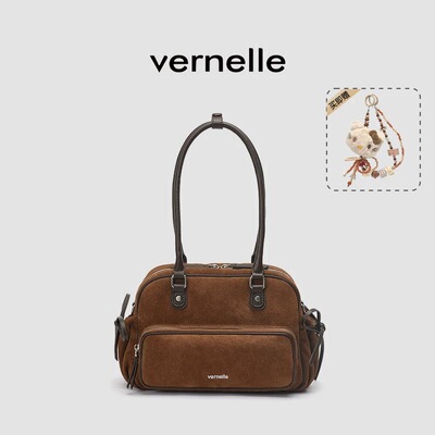 vernelle秋冬新款复古吐司包大容量波士顿包可单肩斜挎多功能女包