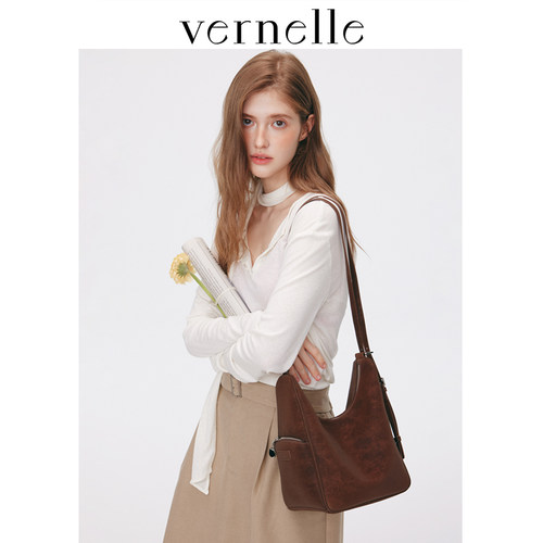 vernelle原创秋冬通勤简约小丘包百搭单肩斜挎包